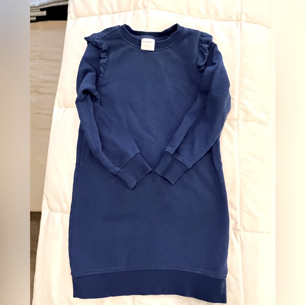 Super cute Hanna Andersson convoluted blue sweatshirt dress